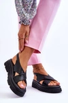 Modne Sandały Na Platformie Czarne Chester
