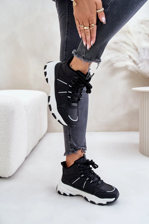 Ocieplane Sneakersy Damskie Big Star OO274A160 Czarne