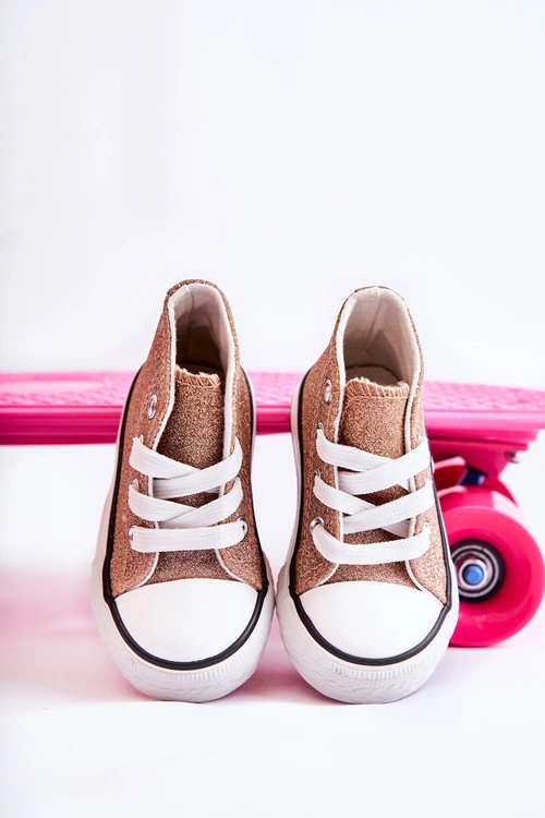 Dziecięce Trampki Wysokie Różowe Złoto Catrina