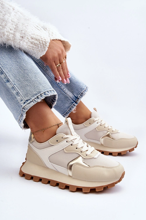 Sneakersy Buty Sportowe Damskie Beżowe Ralita