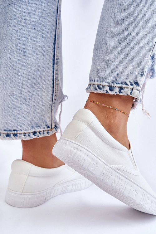 Damskie Tenisówki Slip-On Big Star LL274389 Białe