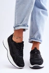Damskie Buty Sportowe Sneakersy Na Platformie Czarno-Białe Lomare