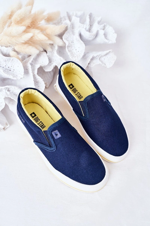 Dziecięce Wsuwane Tenisówki Slip-On Big Star HH374011 Granatowe