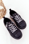 Dziecięce Skórzane Trampki BIG STAR HH374038 Czarne