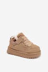 Dziecięce Sneakersy Ocieplane Futerkiem Beżowe Mireen