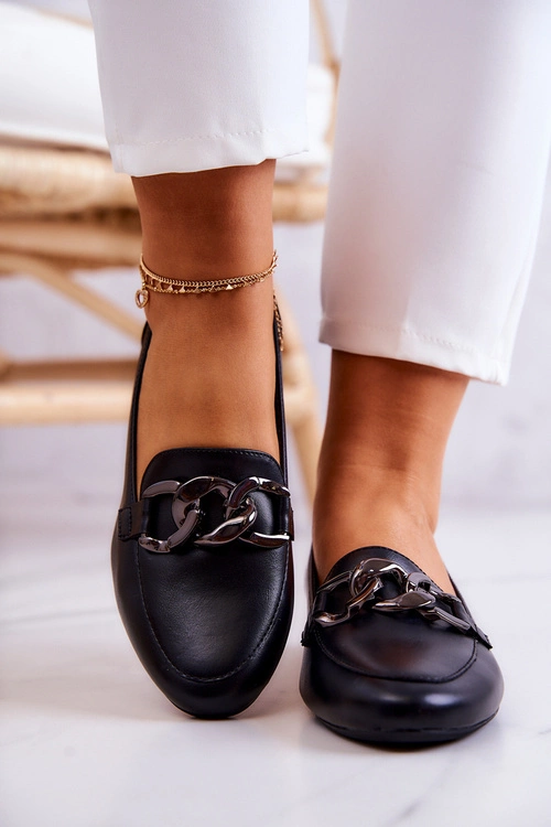 Skórzane Mokasyny Sergio Leone MK739 Czarne