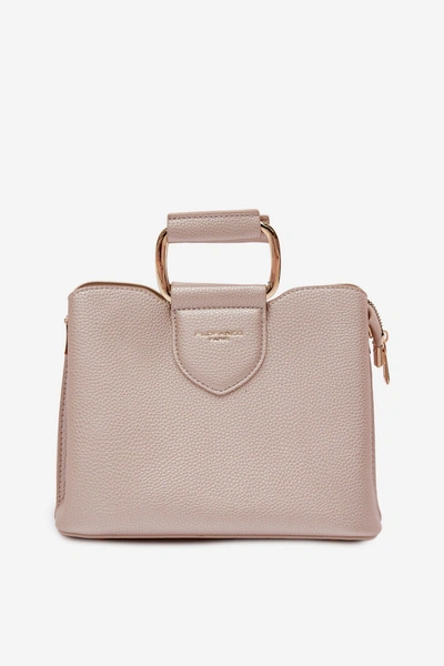 Flora&Co Torebka Kuferek Mała Skórzana Złota Lorielle