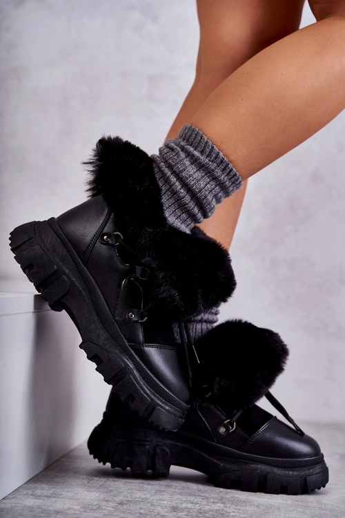 Ocieplane Botki Trapery Czarne Charles