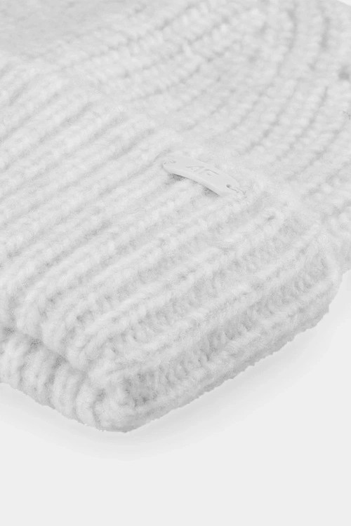 Czapka Zimowa Z Dodatkiem Wełny Damska 4F 4FAW23ACAPF290-27M Szara