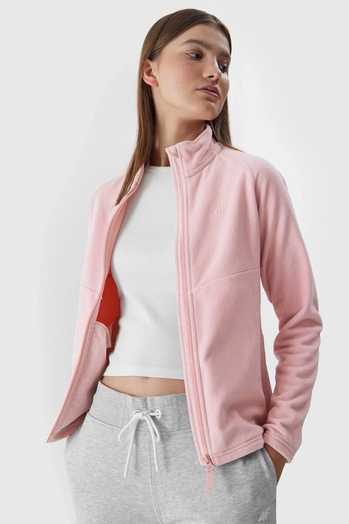 Polar Ze Stójką 4F Regular Damski 4FAW23TFLEF146-65S Różowy