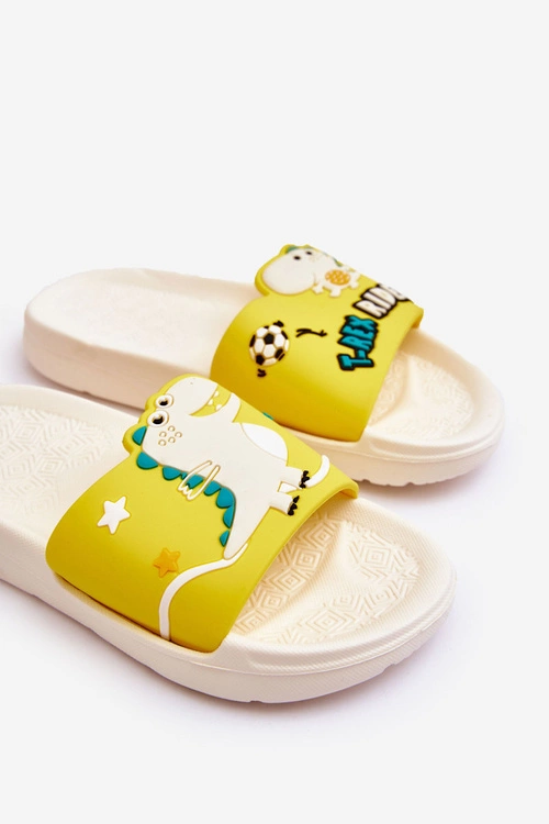 Dziecięce Klapki Dinozaur T-Rex Beżowe Bernis