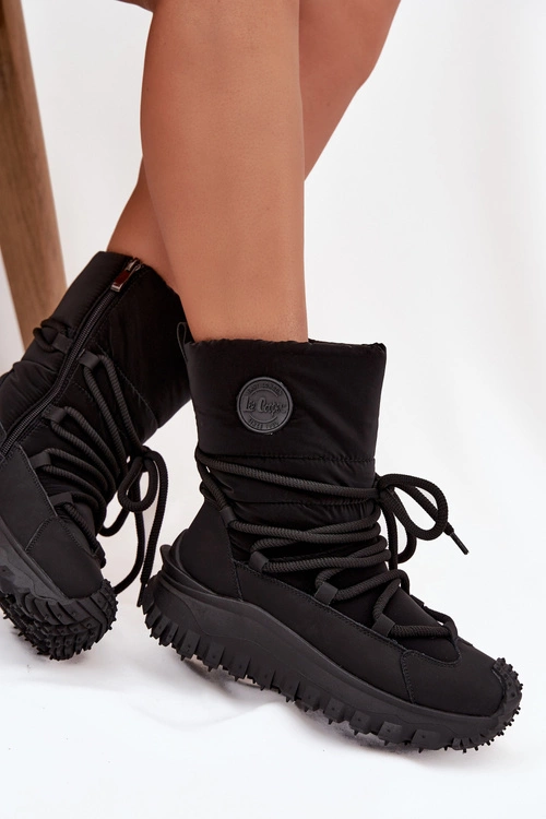 Skórzane Śniegowce Na Platformie Lee Cooper LCJ-25-12-3660 Czarne
