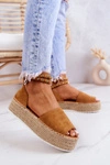 Sandałki Espadryle Na Platformie Camel Jeannie
