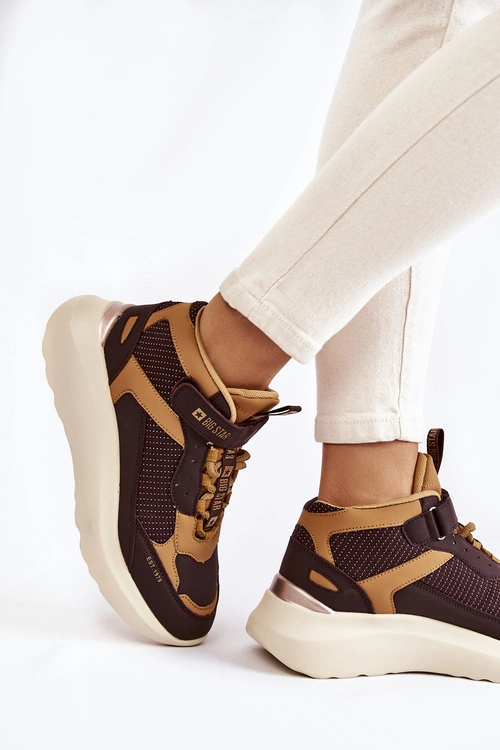 Damskie Buty Sportowe Memory Foam System Big Star KK274404 Brązowe