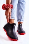 Damskie Niskie Kalosze Czarno-Czerwone Eldora