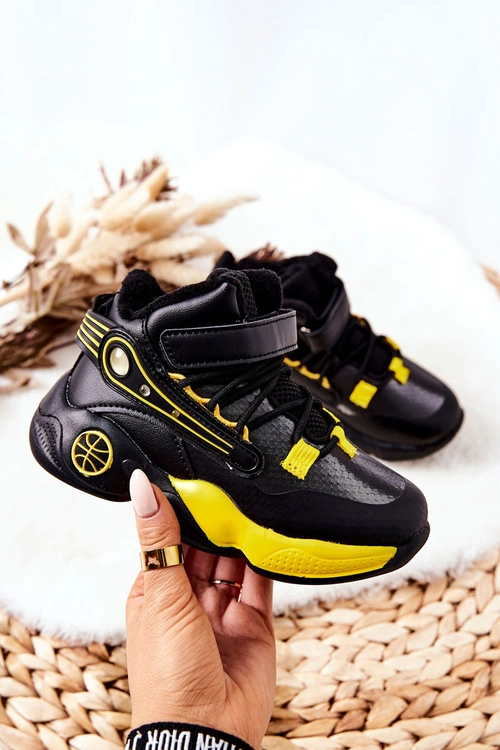 Dziecięce Ocieplane Botki Śniegowce Czarne Herry