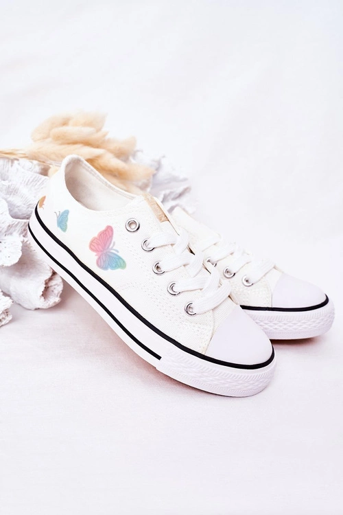 Dziecięce Trampki Z Motylkami Białe Fairytales