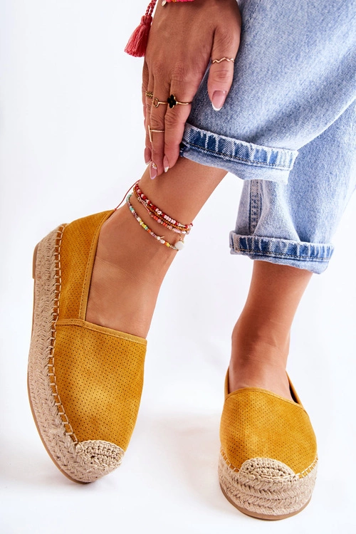 Damskie Espadryle Na Platformie Żółte Marise