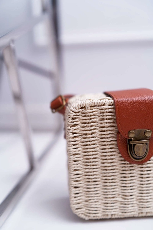 Torebka Pleciona Kuferek Sznurkowy Ellisa Beż