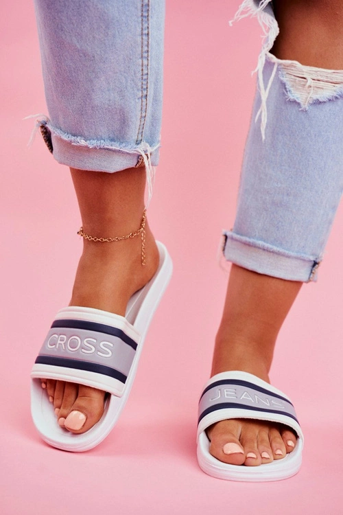 Klapki Damskie Cross Jeans Białe FF2R4158C