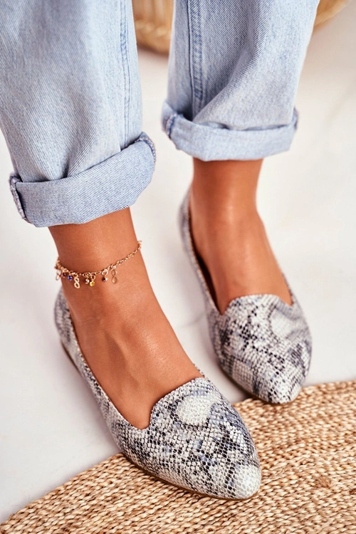 Baleriny Damskie Sergio Leone Biały Wąż BL610