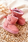 Dziecięce Ocieplane Botki Śniegowce Różowe Funky