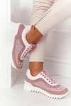 Sneakersy Na Koturnie Z Cekinami Lu Boo Różowe