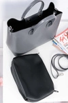 Damska Torebka Shopper Szara + Kosmetyczka