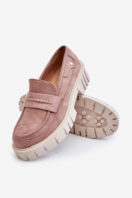 Damskie Zamszowe Wsuwane Półbuty Jasnobrązowe Fiorell