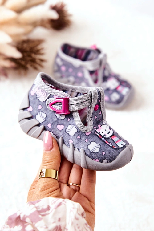 Buty Papcie Befado Kotki 110P326 Szare