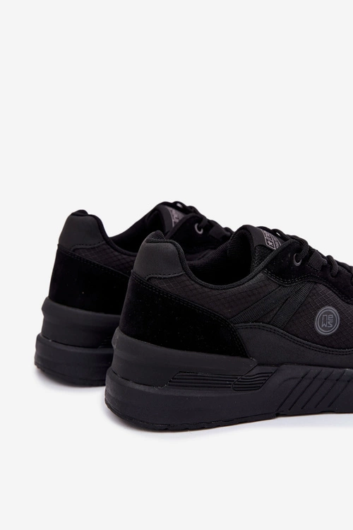 Buty Sportowe Sneakersy Męskie Na Platformie Czarne Hanirin