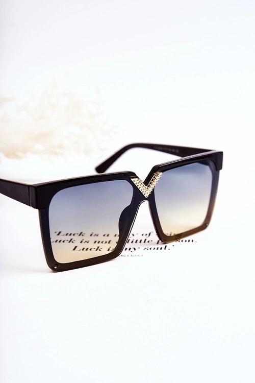 Kwadratowe Okulary Przeciwsłoneczne Ombre V130044 Czarno-Niebieskie