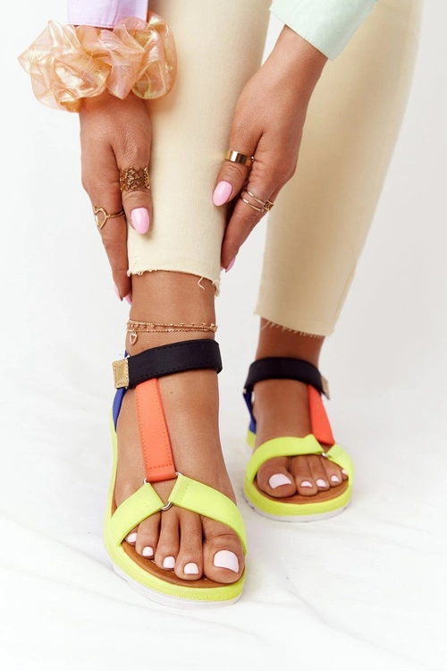 Damskie Sandały Na Gumowej Podeszwie Wielokolorowe Stranger