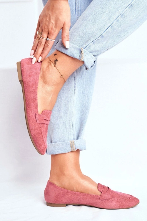 Mokasyny Damskie Zamszowe CH-1M6 Różowe Laveria