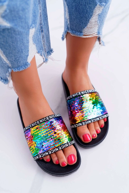 Damskie Klapki Multi Opalizujące Nice