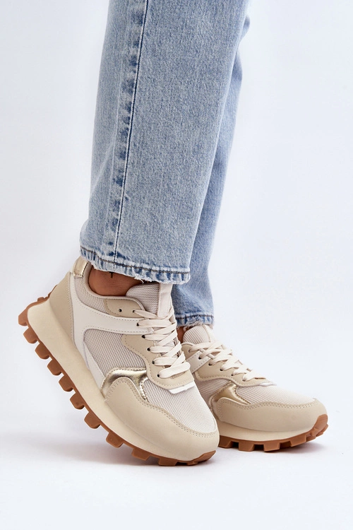 Sneakersy Buty Sportowe Damskie Beżowe Ralita
