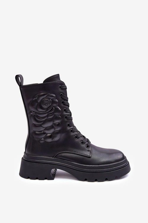 Ocieplane Skórzane Workery Botki S.Barski MR870-25 Czarne