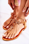 Damskie Sandały Na Lato Pomarańczowe Bloom