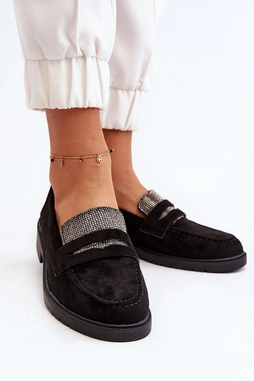 Damskie Zdobione Mokasyny Czarne Dananei