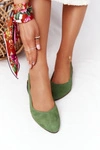 Baleriny Na Obcasie Maciejka Zielone 04482-09