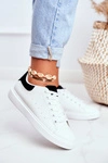 Sportowe Damskie Buty Białe z Czarnym Zapiętkiem Milly