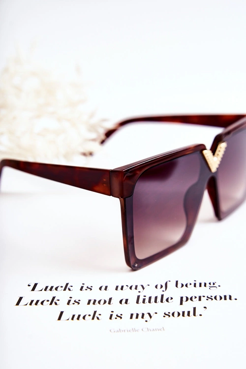 Kwadratowe Okulary Przeciwsłoneczne Marmurkowe V130044 Brązowe