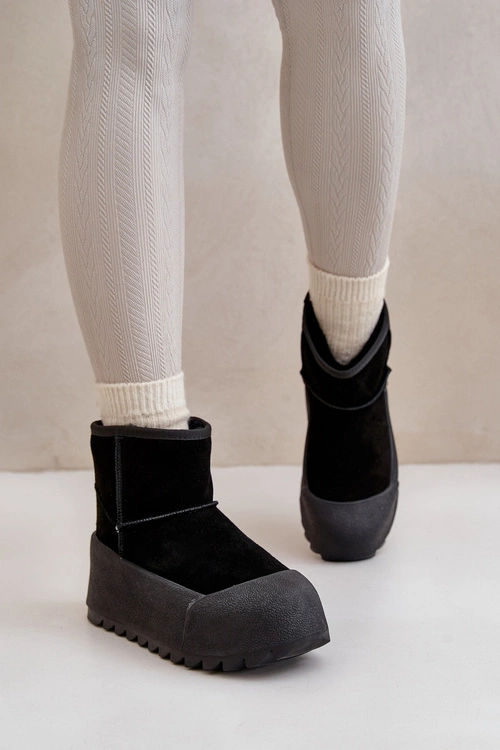 Ocieplane Zamszowe Śniegowce Na Platformie Big Star OO274A213 Czarne