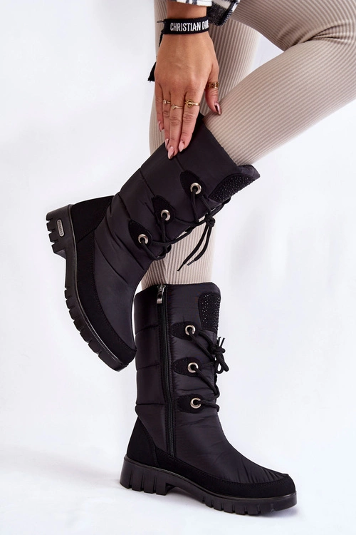 Wysokie Ocieplane Śniegowce Progress PROGJ-20-07 Czarne