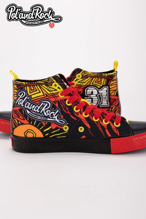 Trampki Pol'and'Rock Festival X Big Star SS174501 Czarno-Czerwone