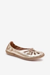 Płaskie Baleriny Z Naturalnej Skóry Zazoo 10179 Złote