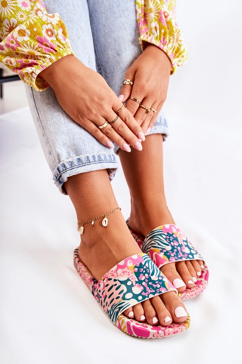 Gumowe Pachnące Klapki ZAXY JJ285097 Różowo-Zielone