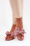 Płaskie Klapki Damskie Z Kokardką Różowe Tobin