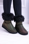 Damskie Botki Śniegowce Wysokie Z Futerkiem Fourrure