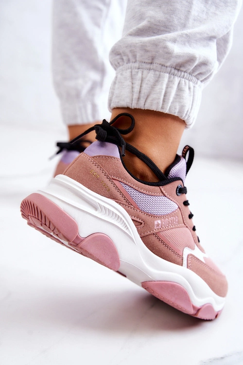 Damskie Sneakersy Buty Sportowe Big Star JJ274577 Różowe